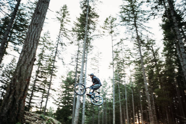 istock Mountain Biking Man Gets Big Air off Jump 918587202
