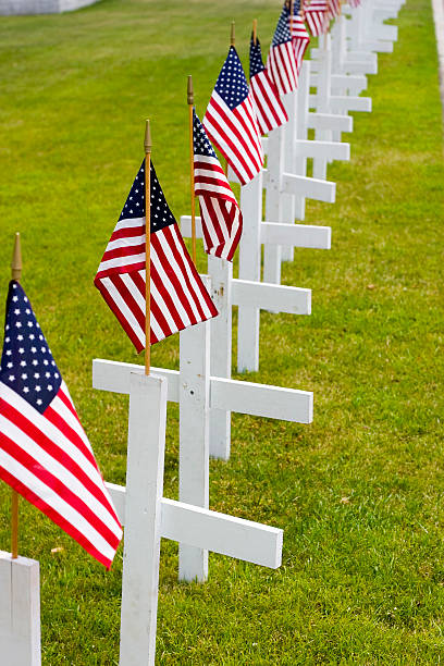 Flags and crosses stock photo