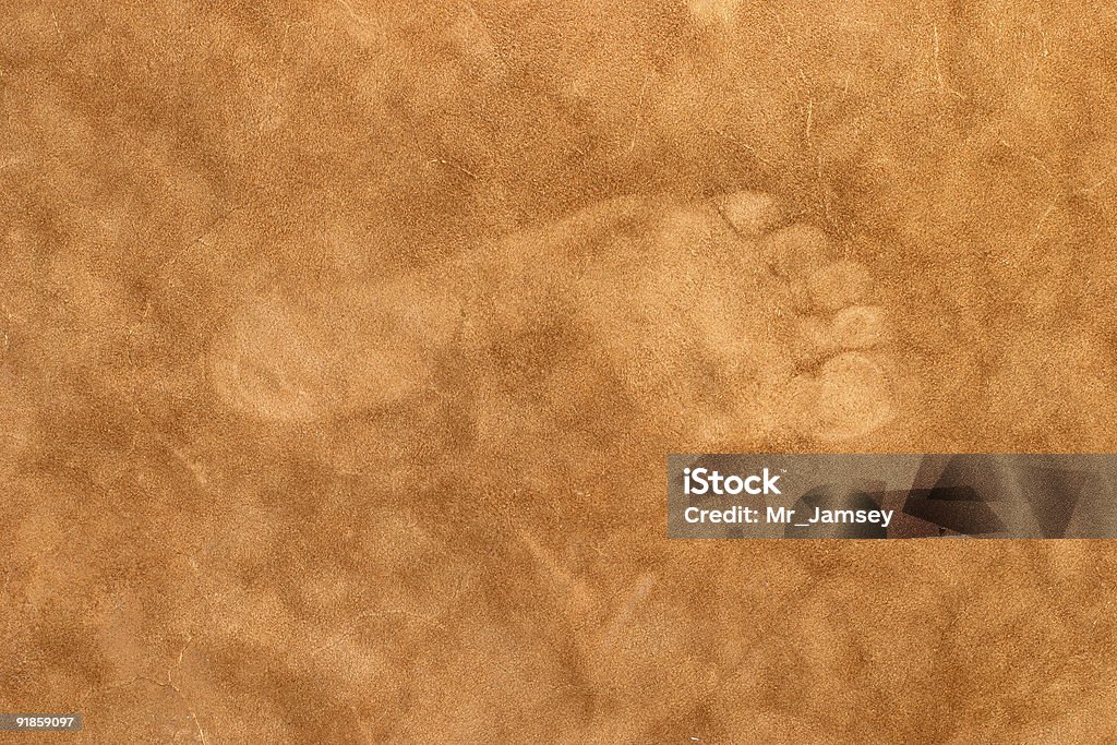 Bare Fußabdruck auf Leder - Lizenzfrei Abstrakt Stock-Foto