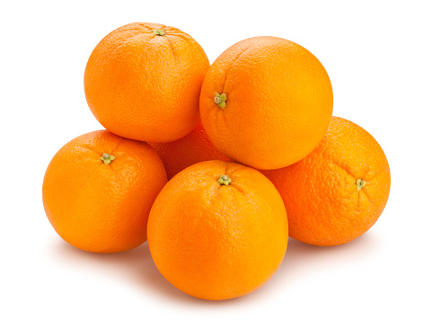 Tangerine (clementine) orange fruit with green leaf and cut in half slice isolated on white background.