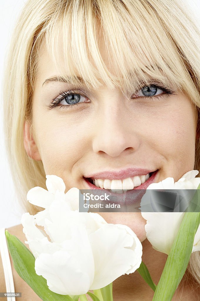 Blumen, Porträt - Lizenzfrei Attraktive Frau Stock-Foto