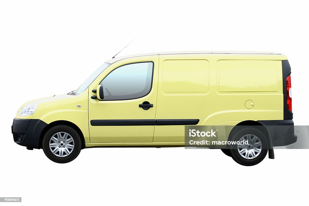 Yellow Van Isolated  Mini Van Stock Photo