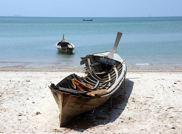 Broken Boat stock photo