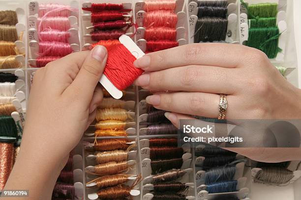 Passing On The Hobby Stock Photo - Download Image Now - Embroidery, Box - Container, Close-up