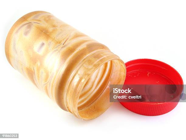 Empty Plastic Peanut Butter Jar Isolated Recyclable Materials Stock Photo - Download Image Now
