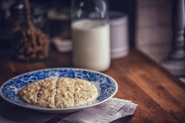 Homemade Porridge with Milk for Breakfast