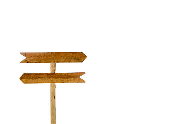 istock Empty wooden signage isolated blue sky background. 918612614