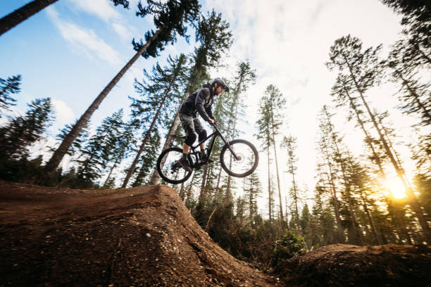 istock Mountain Biking Man Gets Big Air off Jump 918613432