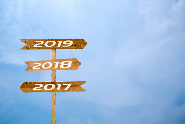 istock Sign banner 2017 ,2018 ,2019 Isolated blue sky. 918613976