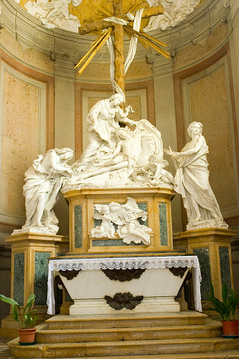 Interior of the Basilica di S. Giustina, Padua, Italy.