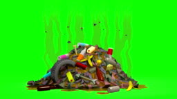 Garbage Dump With Flies 3d Animation In Cartoon Style Green Screen Loopable  Stock Video - Download Video Clip Now - iStock