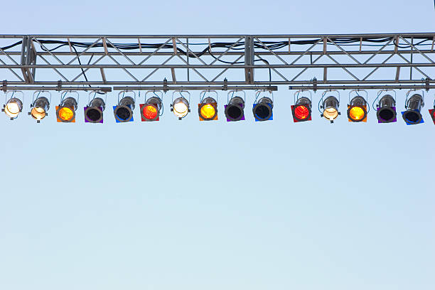 istock Stage lighting on a long metal bar  91861760