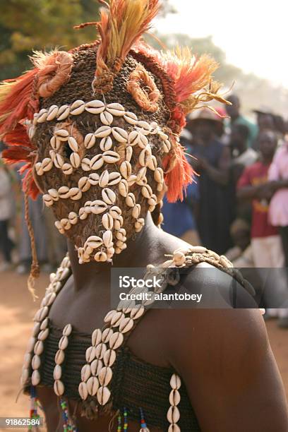 Dogon Dancer With Cowrie Shell Mask Stock Photo - Download Image Now - Cowrie Shell, Dogon Country, Color Image