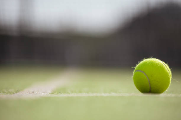 istock ball tennis padel on artificial grass pitch 918626198