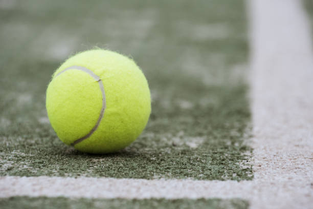 istock ball tennis padel on artificial grass pitch 918626206
