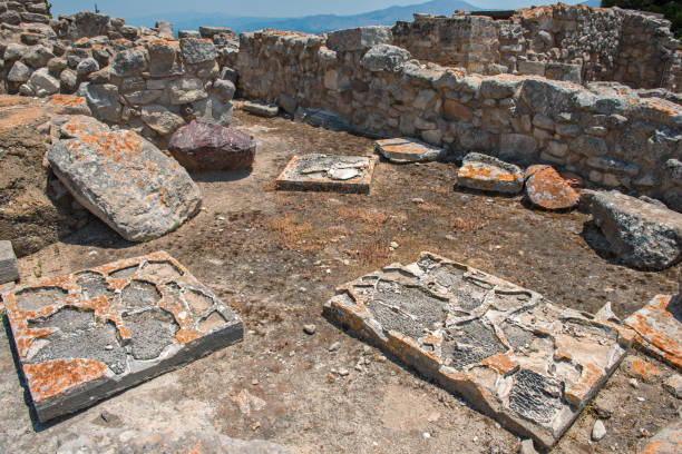 Phaistos palace archaeological site on Crete stock photo