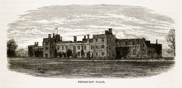 istock Penshurst, England, Penshurst Place, Victorian Engraving, 1840 918632626