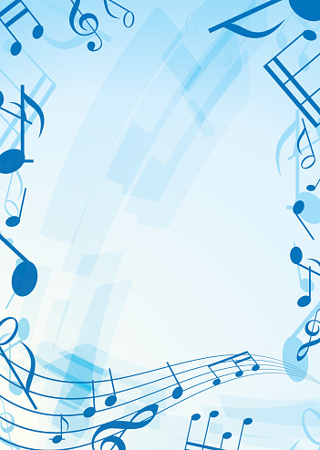 abstract blue music background - frame