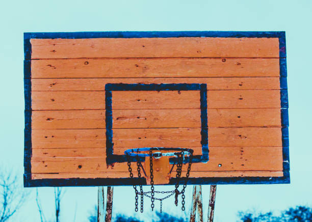 istock Old worn wooden basketball shield 918634986