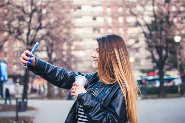 istock Young girl take selfie. 918639142