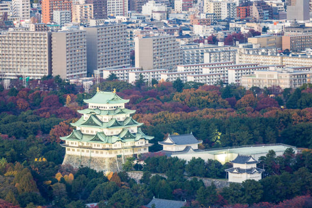 Nagoya, Japan - November 24, 2016 :Architecture of Nagoya Castle at night. This is a Japanese castle located in Nagoya, central Japan. During the Edo period, Nagoya Castle was the heart of one of the most important castle towns in Japan
