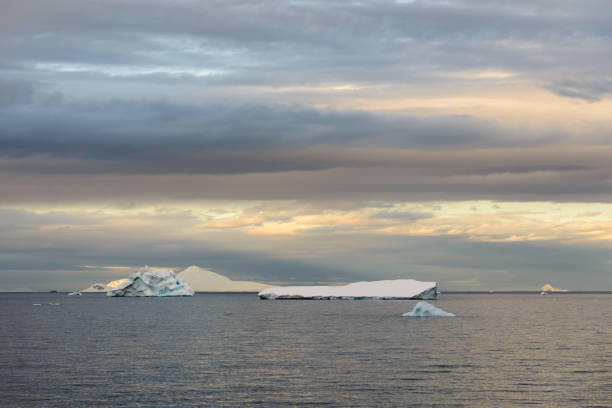 istock Antarctic landscape with sea and mountains 918646098