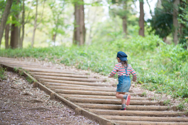 istock Little girl walking in the forest 918648956