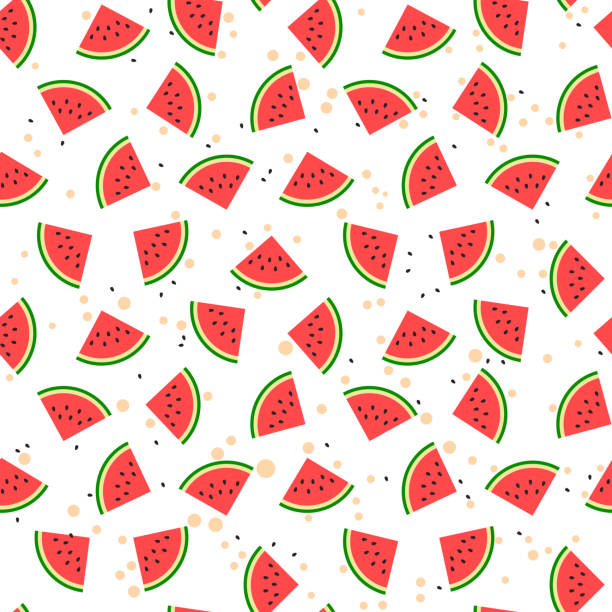 Watermelon seamless pattern vector art illustration