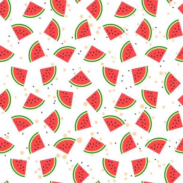 Vector illustration of Watermelon seamless pattern