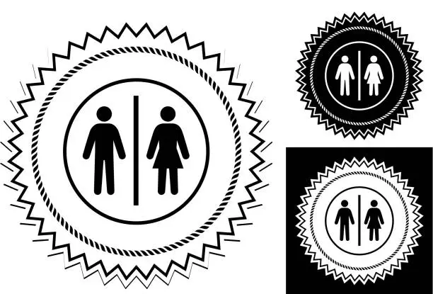 Vector illustration of Public Restroom Sign.