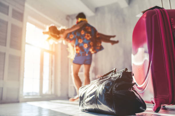 Couple preparing for travel