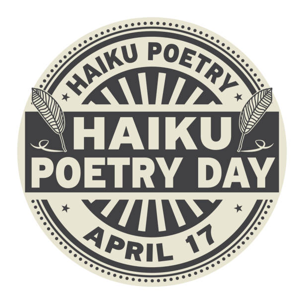 ilustrações de stock, clip art, desenhos animados e ícones de haiku poetry day stamp - tanka