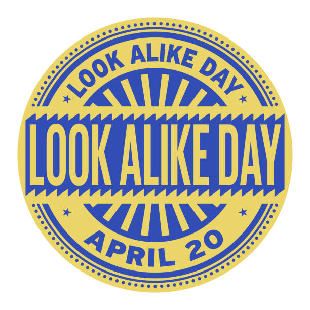 Look Alike Day stamp Look Alike Day, April 20, rubber stamp, vector Illustration dieng plateau stock illustrations