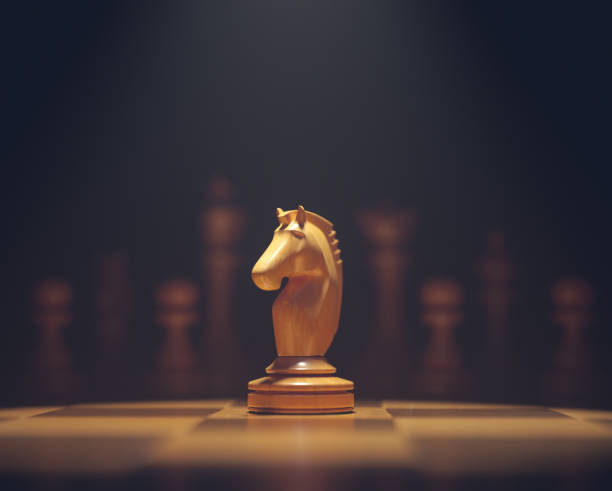 The Knight In Highlight The knight in highlight. Pieces of chess game, image with shallow depth of field. knight chess piece photos stock pictures, royalty-free photos & images