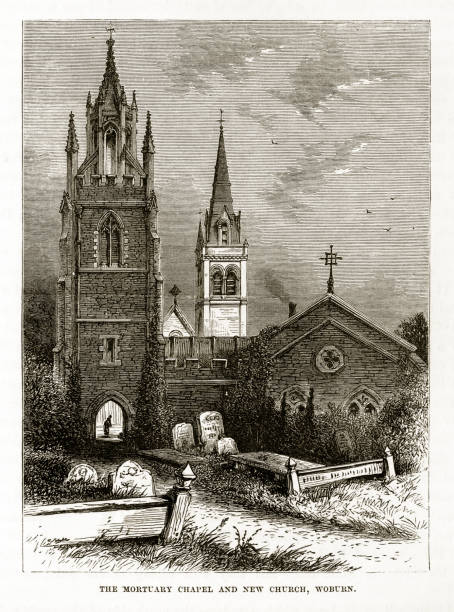 istock Mortuary Chapel and Church, Woburn, England Victorian Engraving, Circa 1840 918699592