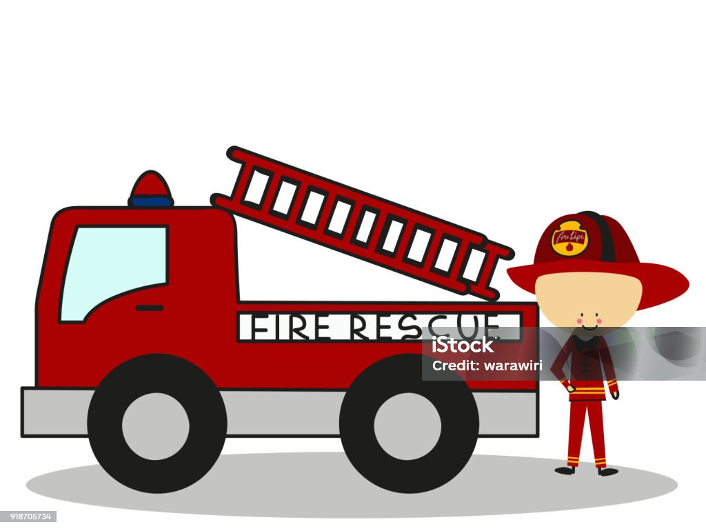 Doodle Firefighters Fire Rescue Doodle Firefighters Fire Rescue - Full Color Black Color stock vector
