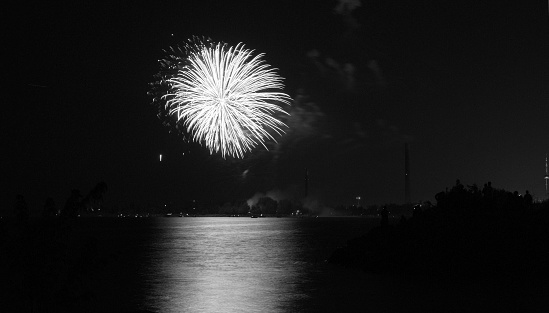 The Victoria Day fireworks seemed like a great opportunity to go out and play with my camera a little more. I set up on the rock pier and settled in as best as I could, getting comfortable for the fireworks to come.