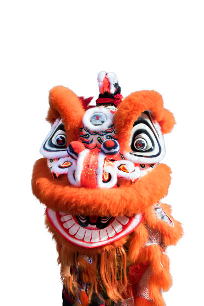 istock Chinese lion dance costume isolated on white background 918743532