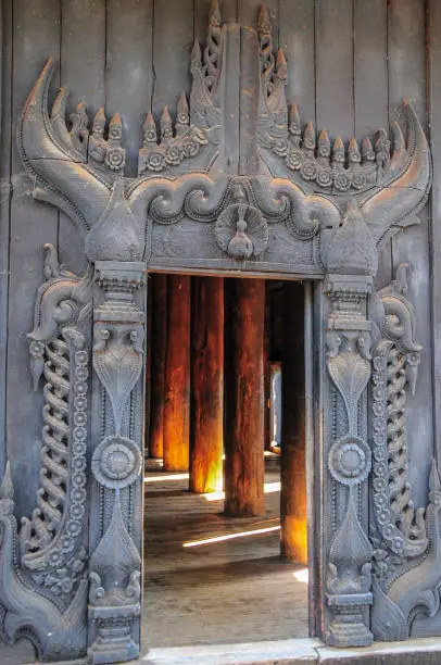 Entrance to Bagaya Monastery, Inwa, near Mandalay, Myanmar