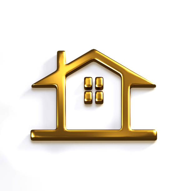 istock Gold House Real Estate Agent Prize. 3D Render Graphic Illustration 918764482