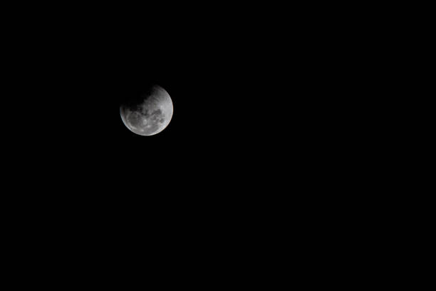 The full moon with lunar eclipse on night sky background The full moon with lunar eclipse on night sky background with copy space. penumbral lunar eclipse stock pictures, royalty-free photos & images