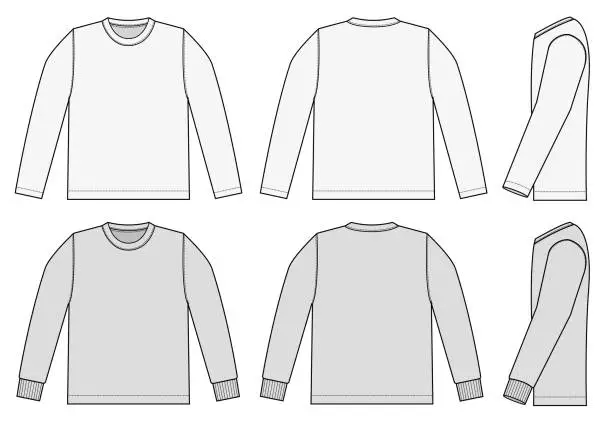 Vector illustration of Longsleeve t-shirt illustration [vector]