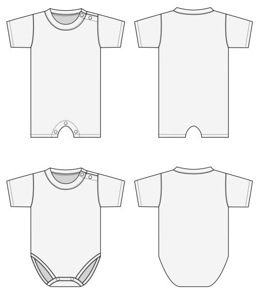 ilustrações, clipart, desenhos animados e ícones de ilustração de macacão de bebê [vetor] - baby clothing its a girl newborn baby goods