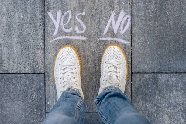 istock The female makes a choice yes or no 918785862