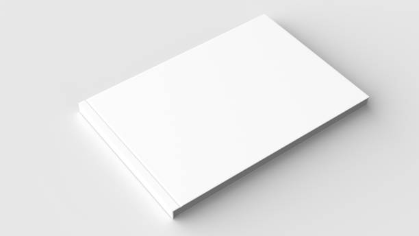 istock Horizontal - landscape hardcover brochure, book or catalog mock up isolated on soft gray background. 3D illustrating. 918795788
