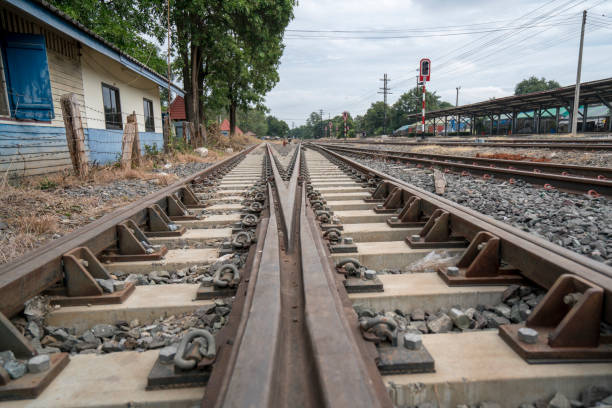 istock Rail way in perspective view.Journey concept. 918796418