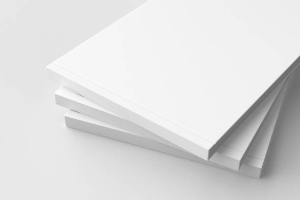 istock Horizontal - landscape hardcover brochure, book or catalog mock up isolated on soft gray background. 3D illustrating. 918796490