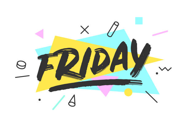 Friday. Banner, speech bubble Friday. Banner, speech bubble, poster and sticker concept, geometric style with text Friday. Icon message friday cloud talk for banner, poster, web. White background. Vector Illustration friday illustrations stock illustrations