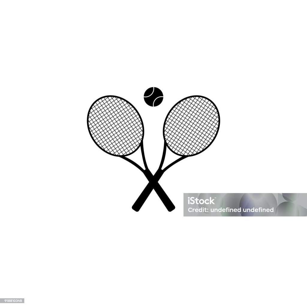 Raquettes de tennis avec icône vector boule - clipart vectoriel de Tennis libre de droits