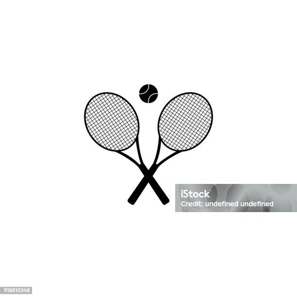 Tennis Rackets With Ball Vector Icon Stock Illustration - Download Image Now - Tennis, Icon Symbol, Tennis Racket